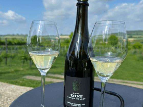 Apero met fles en glazen