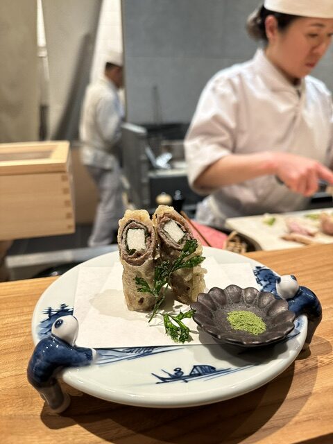 Gerecht met Taro in tempura
