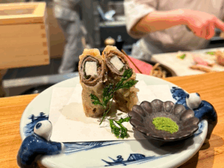 Gerechtje met taro in tempura