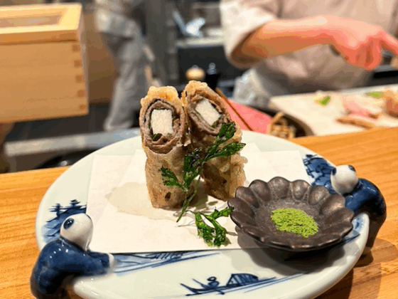 Gerechtje met taro in tempura