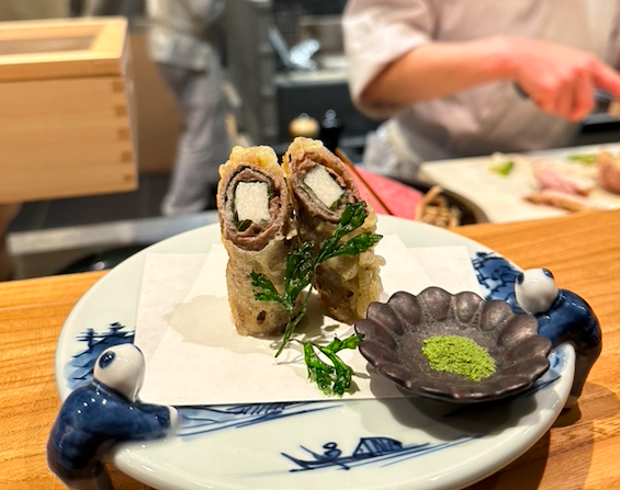 Gerechtje met taro in tempura